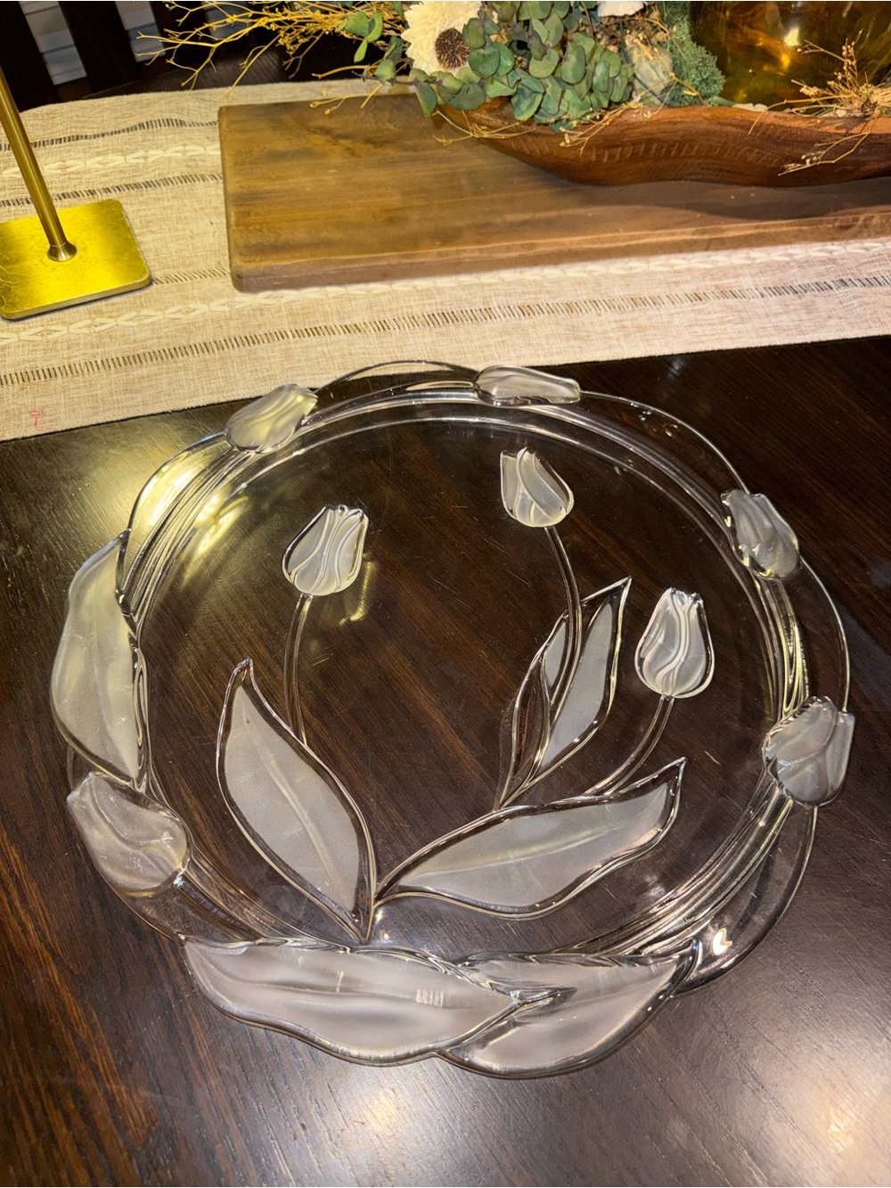 Mikasa Crystal Cake Plate 14 1/4”